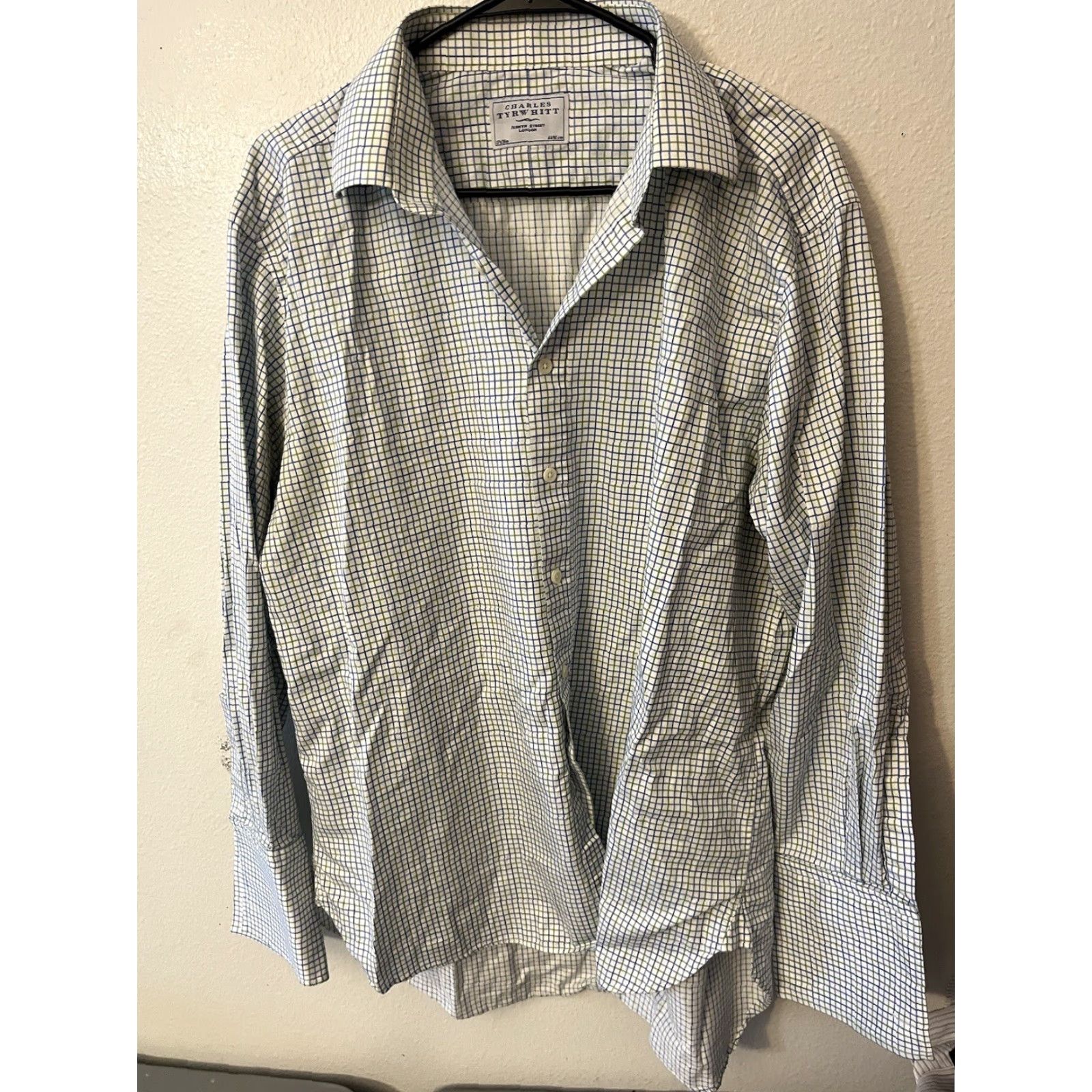Charles Tyrwhitt Charles Tyrwhitt Shirt Mens Reg Fit White Multicolor Gingham Plaid Size 17.5-56 Slim Button-Down Collar Mens Size US XL / EU 56 / 4 - 2 Thumbnail