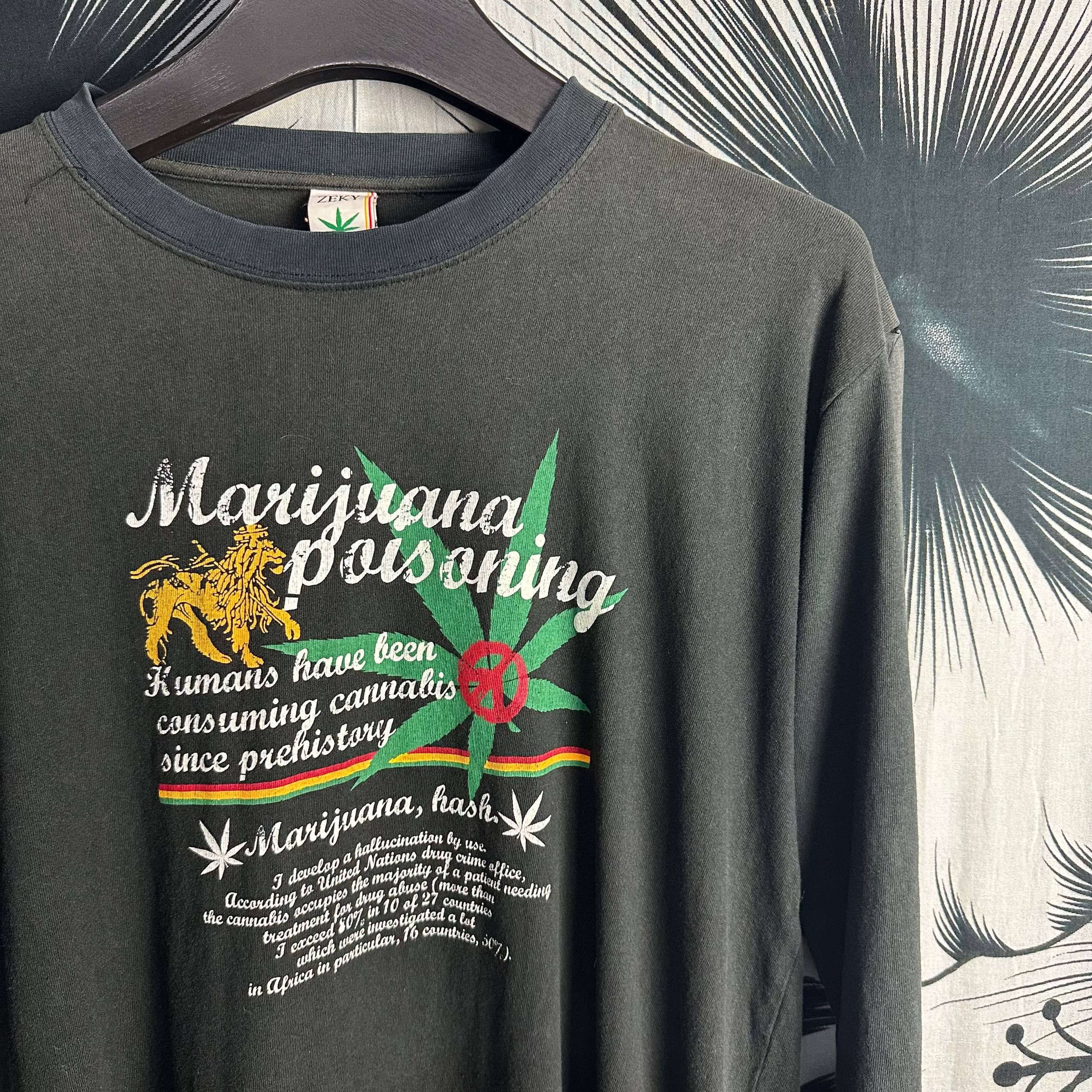 Vintage Vintage Marijuana Peace Hash Long Sleeve Size US L / EU 52-54 / 3 - 3 Thumbnail