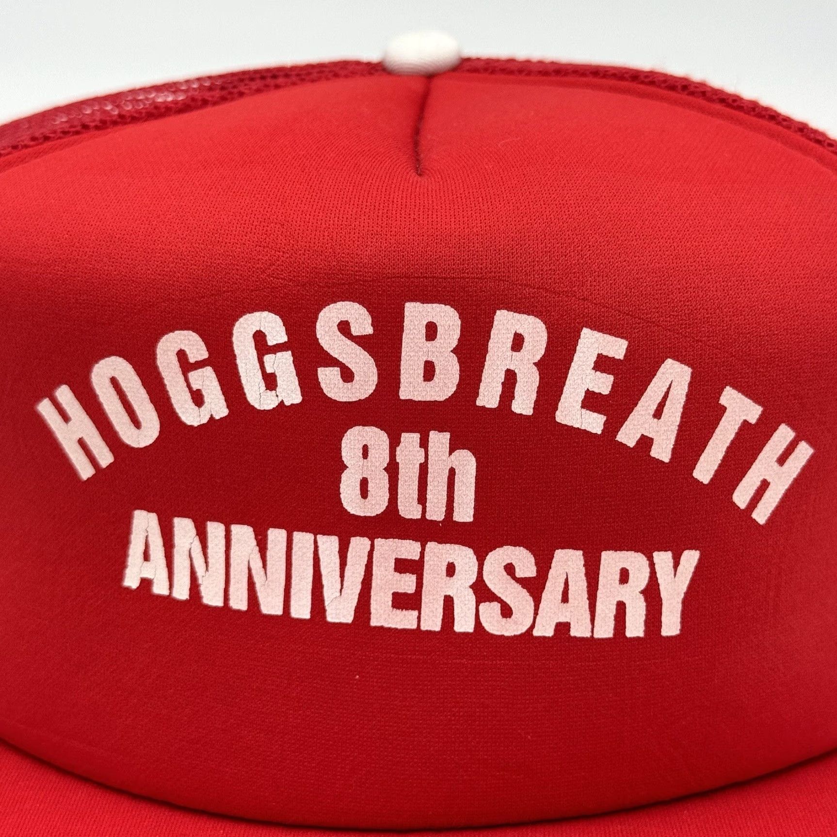 Vintage VTG HOGSBREATH SALOON 8TH ANNIVERSARY BIKER KEY WEST THREE STRIPE RARE MOTO RED SKM Size ONE SIZE - 2 Thumbnail