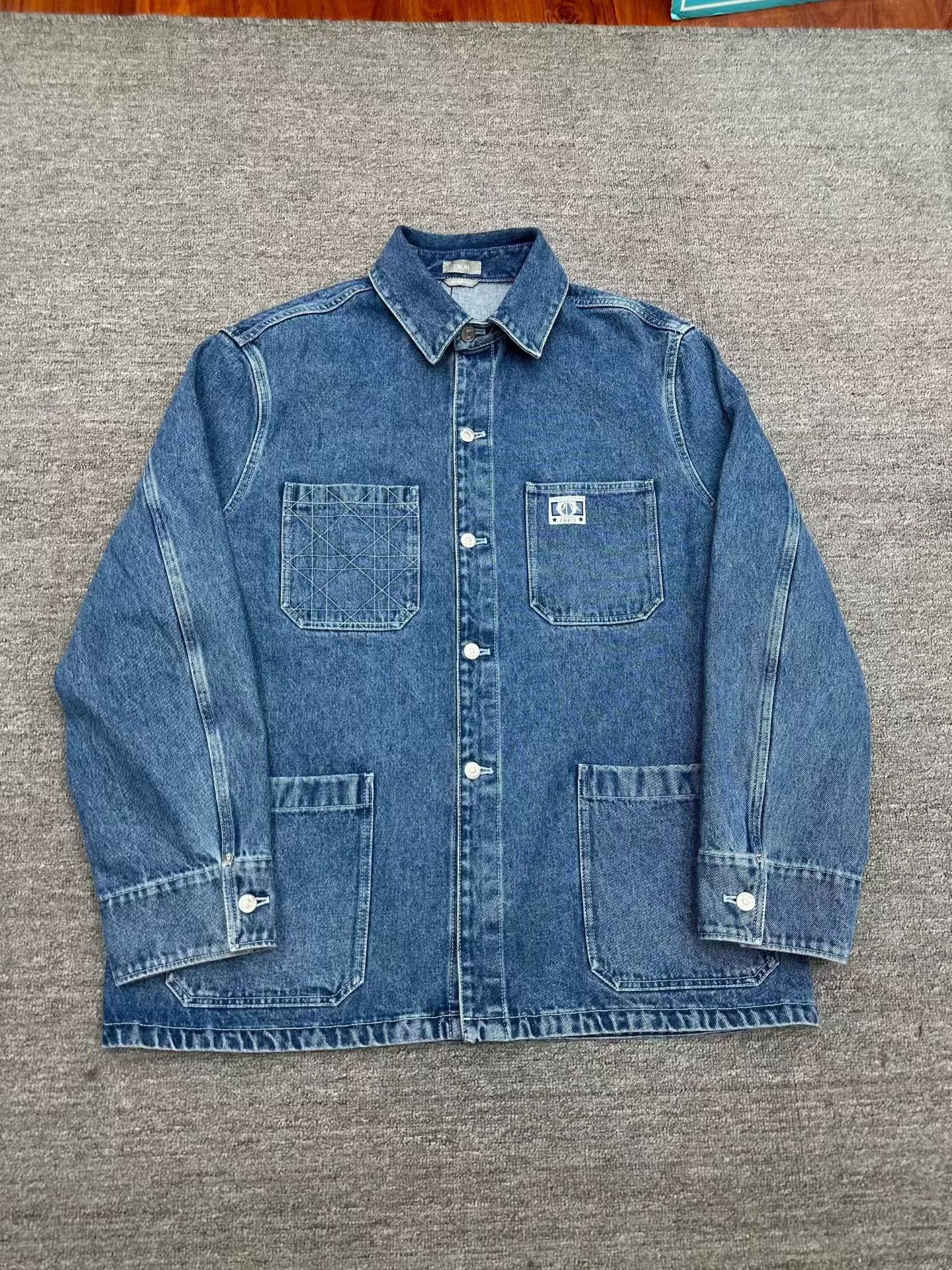 Dior Dior New Embroidered Letter Denim Jacket Size US XL / EU 56 / 4 - 1 Thumbnail