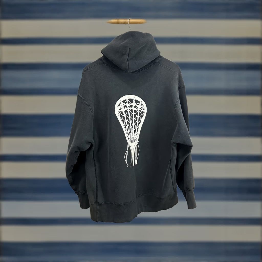 Lee VTG 90s Lacrosse Crosse Stick Faded Worn Thick Reverse Weave Hoodie XL Mens Black Pullover LTD Logo? Size US XL / EU 56 / 4 - 1 Thumbnail