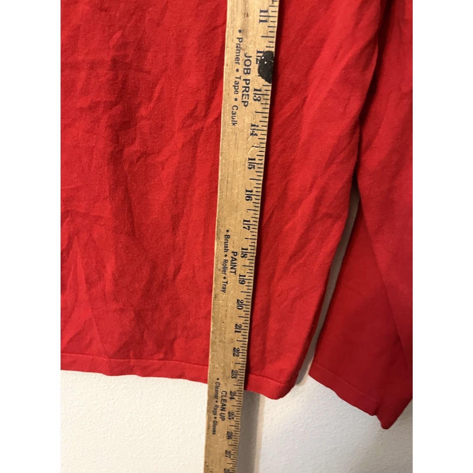 Tommy Hilfiger Tommy Hilfiger T Shirt M Red Long Sleeve V Neck Tee Womens Cotton Solid Easy Care Lightweight Size M / US 6-8 / IT 42-44 - 4 Thumbnail