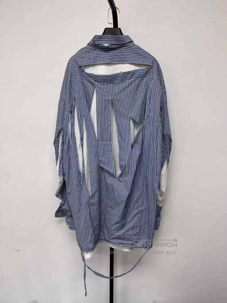 Balenciaga Balenciaga Distressed Striped Shirt Size XS / US 0-2 / IT 36-38 - 2 Thumbnail