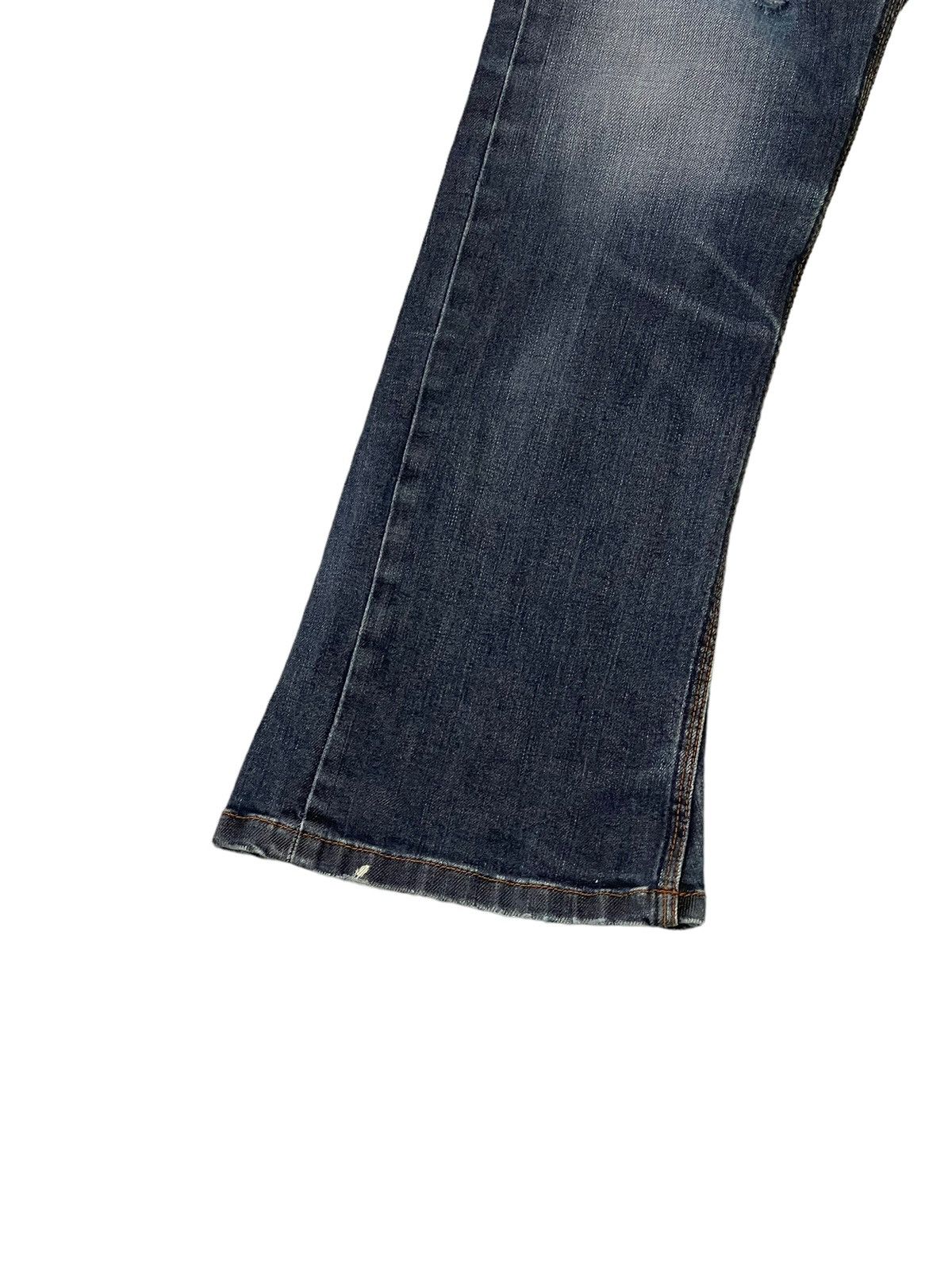 Japanese Brand Flare Jeans Nicole Club Distress Slim Stretch Boot Cut 7🟦3 Size US 35 - 5 Thumbnail
