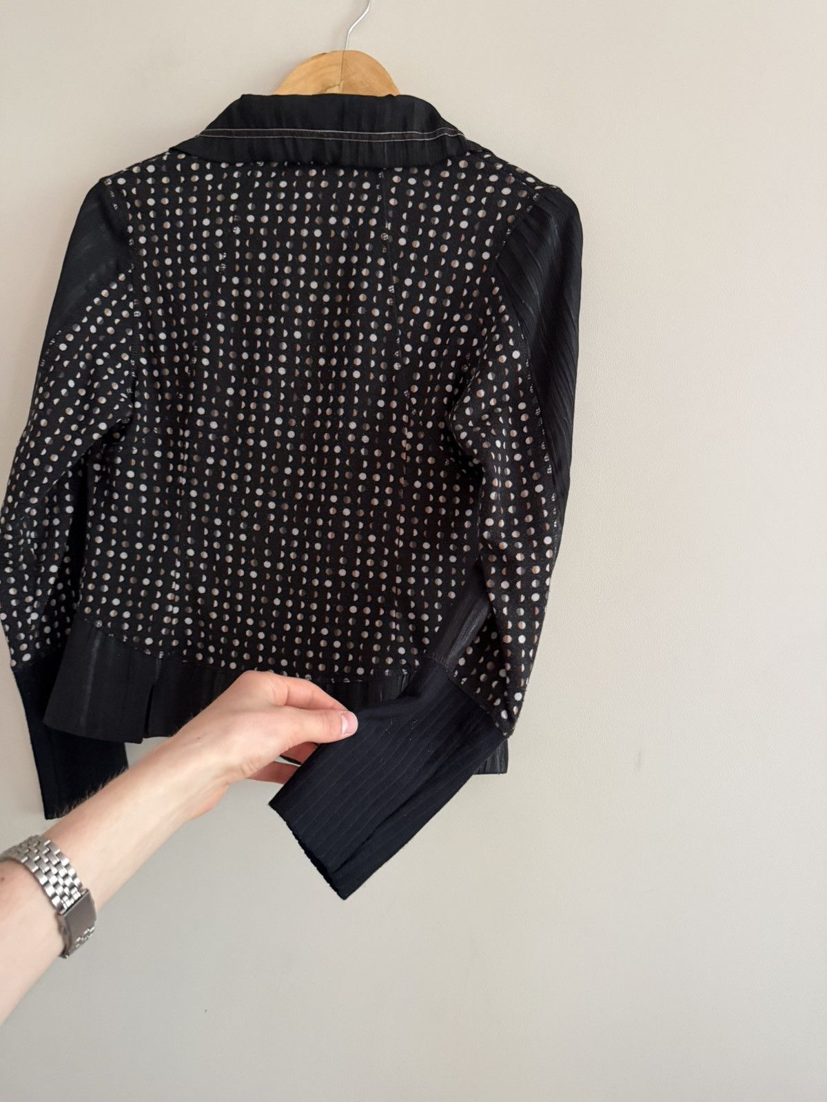 Vintage Vintage Lightweight Polka Dot Jacket Black Ruffle Size S / US 4 / IT 40 - 8 Thumbnail