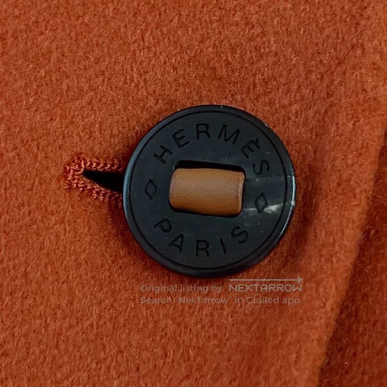 Hermes Hermes Orange mid-length cashmere overcoat, 100% cashmere, Size XS / US 0-2 / IT 36-38 - 6 Thumbnail