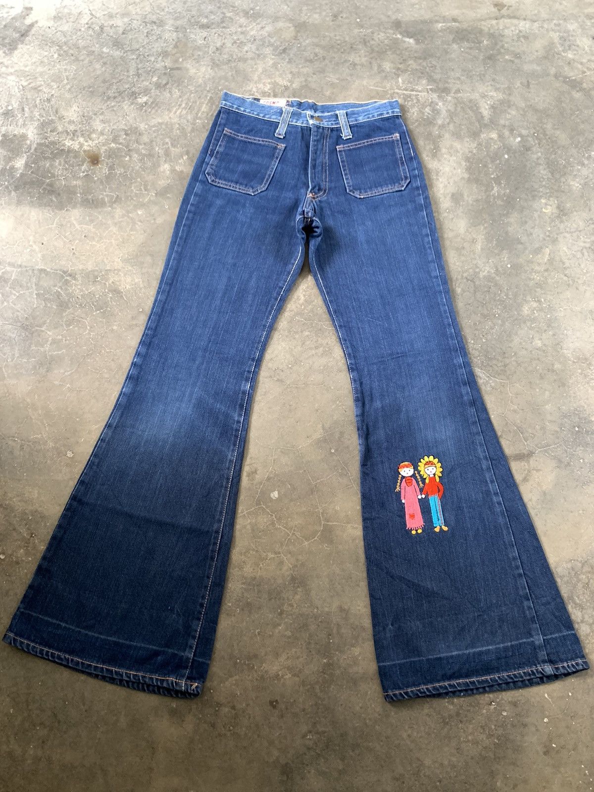 If Six Was Nine Super Flare Jeans Vintage 70's Cosmo USA Jeans Paddy Button Size US 26 / EU 42 - 1 Thumbnail