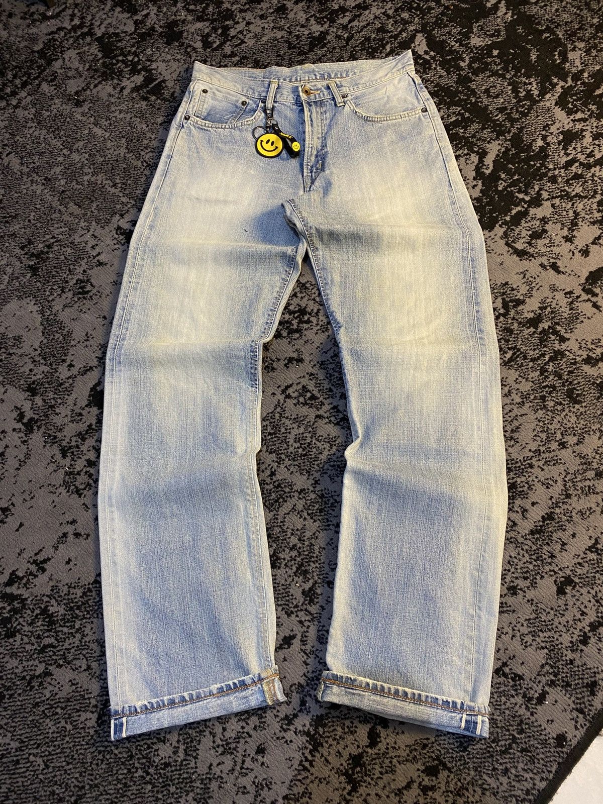 Edwin Vtg Edwin 505z Selvedge Sky Blue Faded Jeans 🔥 Size US 31 - 1 Thumbnail