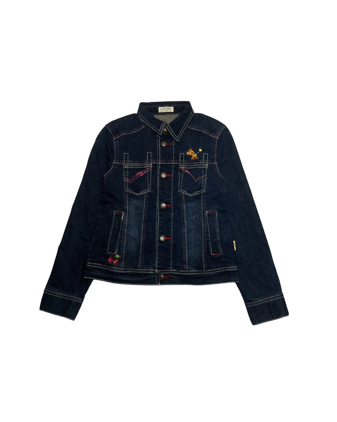 Japanese Brand Daisy Lovers Dark Wash Denim Jacket Size XS / US 0-2 / IT 36-38 - 2 Thumbnail