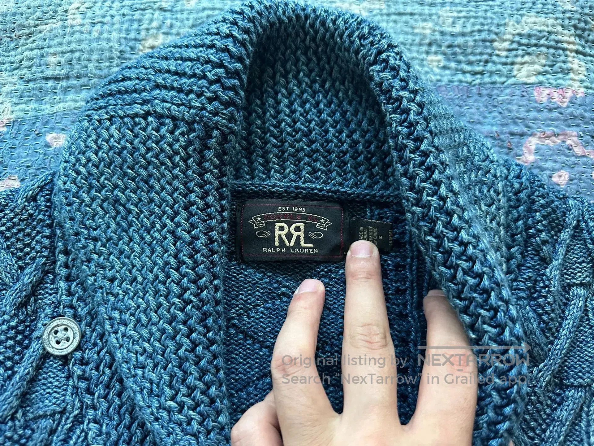 RRL Ralph Lauren RRL Blue Dyed Wool Knit Sweater. Size US M / EU 48-50 / 2 - 3 Thumbnail