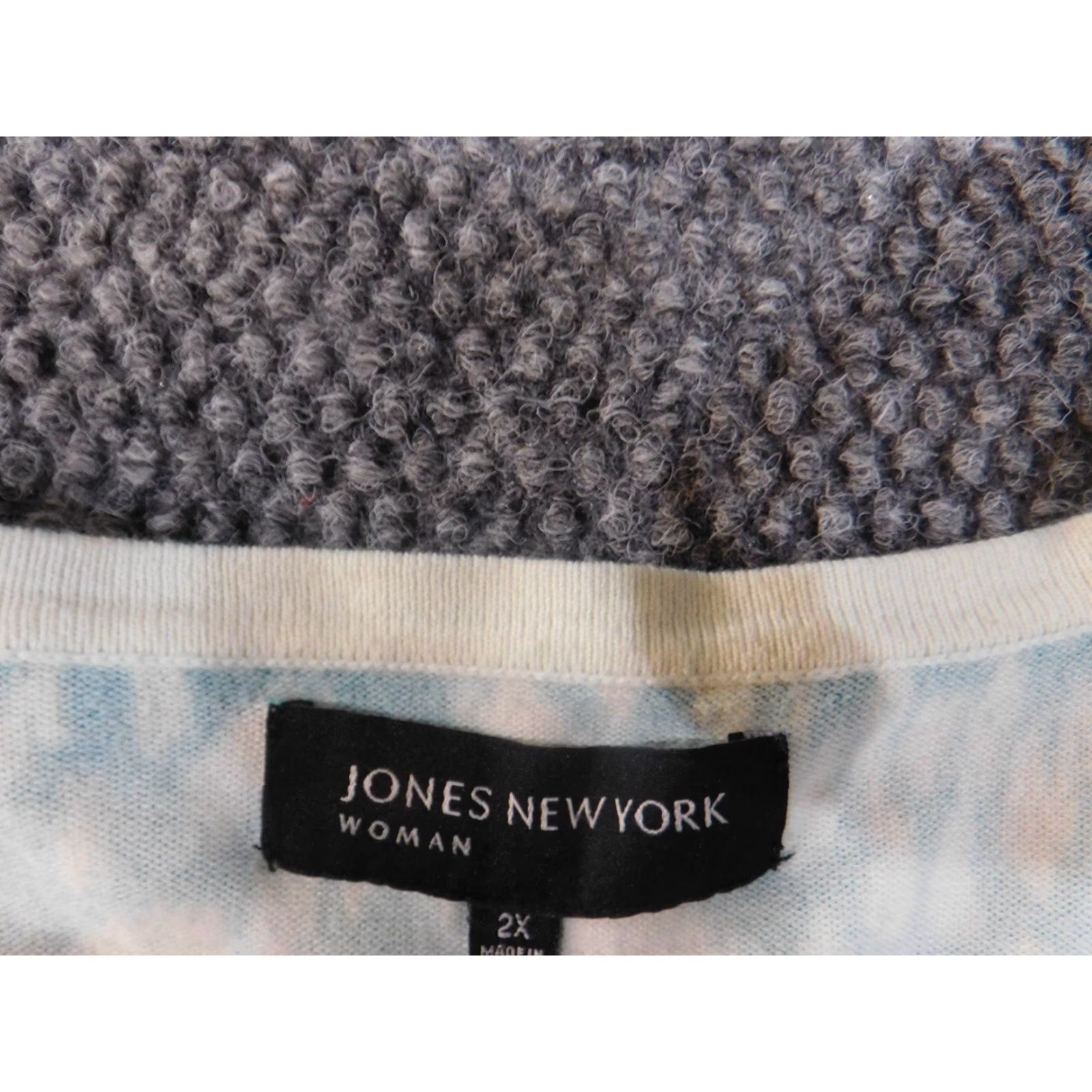 Jones New York Jones New York Sweater Cardigan Women's Plus 2X Blue Knitted Cotton Nylon Button Raglan Sleeve Round Neck Casual Modern 2X Womens Size XXL / US 16-18 / IT 52-54 - 5 Thumbnail