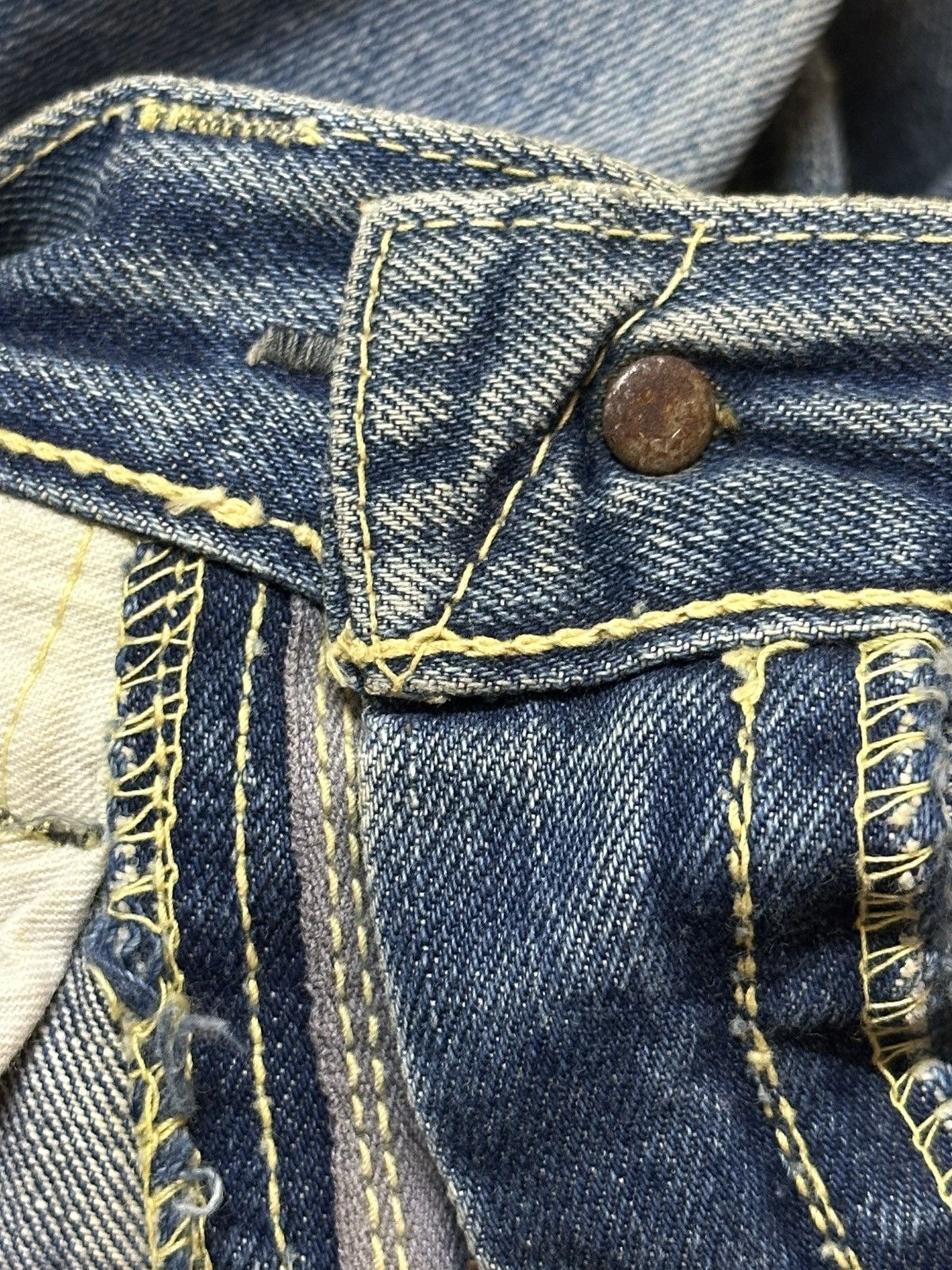 14th Addiction Crazy Vintage 70s Big Stone Mud Wash Painted Distress Flare Size US 27 - 12 Thumbnail