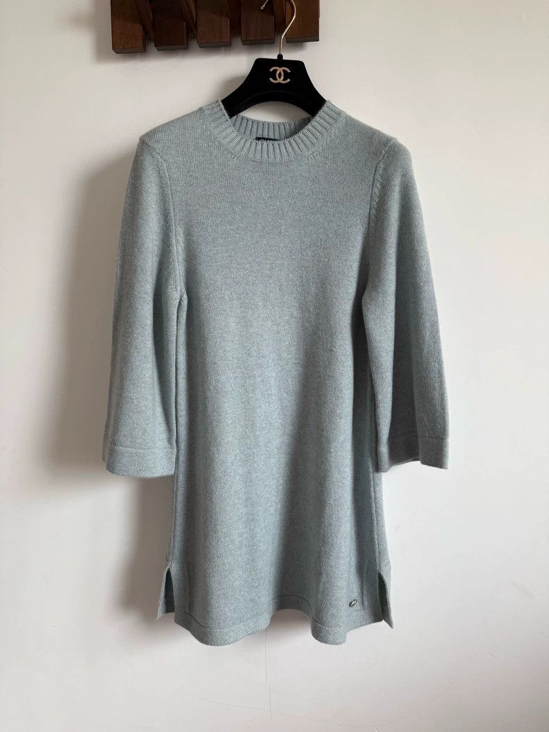 Chanel Chanel gray-green knitted dress Size XS / US 0-2 / IT 36-38 - 1 Thumbnail