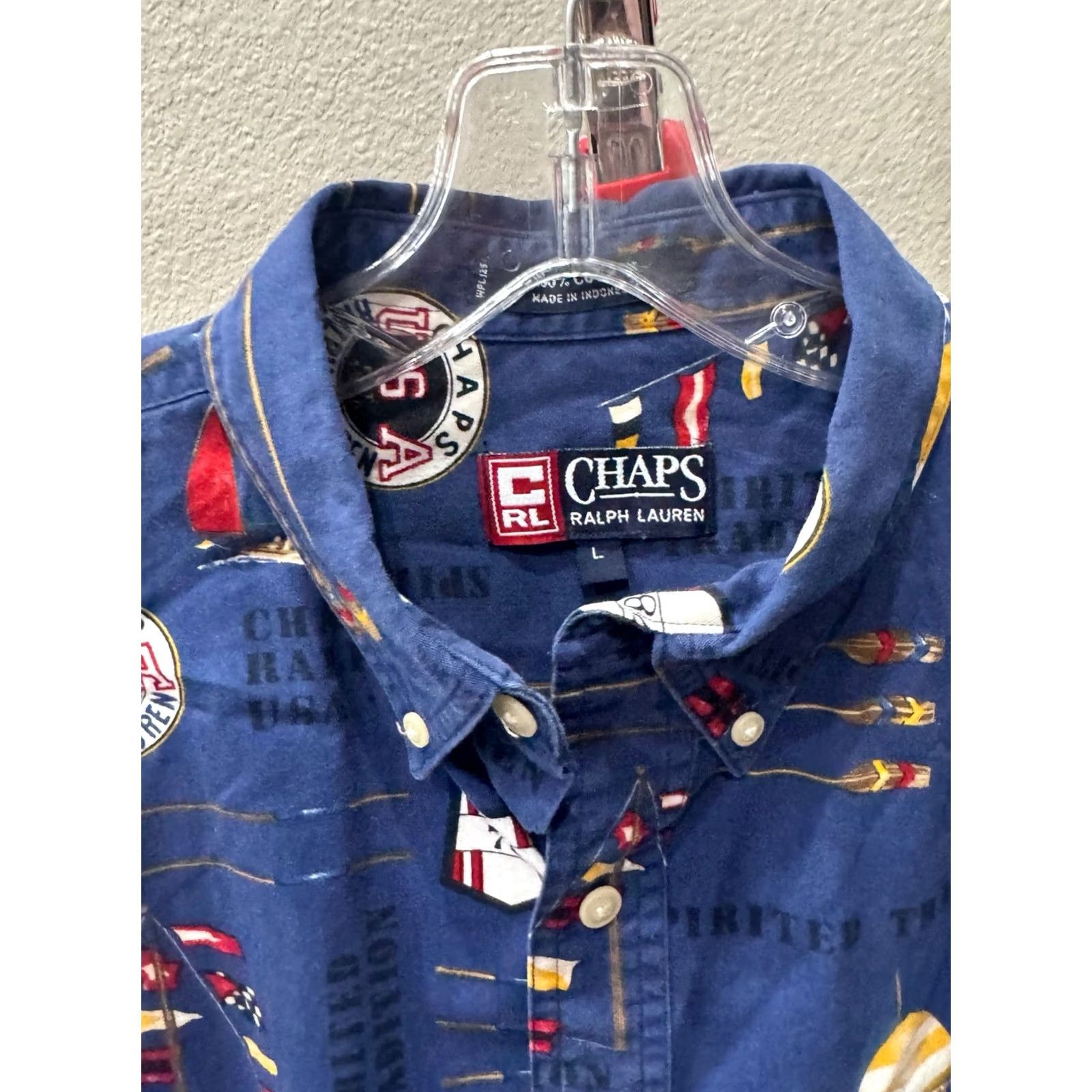 Ralph Lauren RARE Chaps Ralph Lauren WILD Artwork LONG SLEEVE SHIRT Large L Multicolor Mens Shirt Size US L / EU 52-54 / 3 - 7 Thumbnail