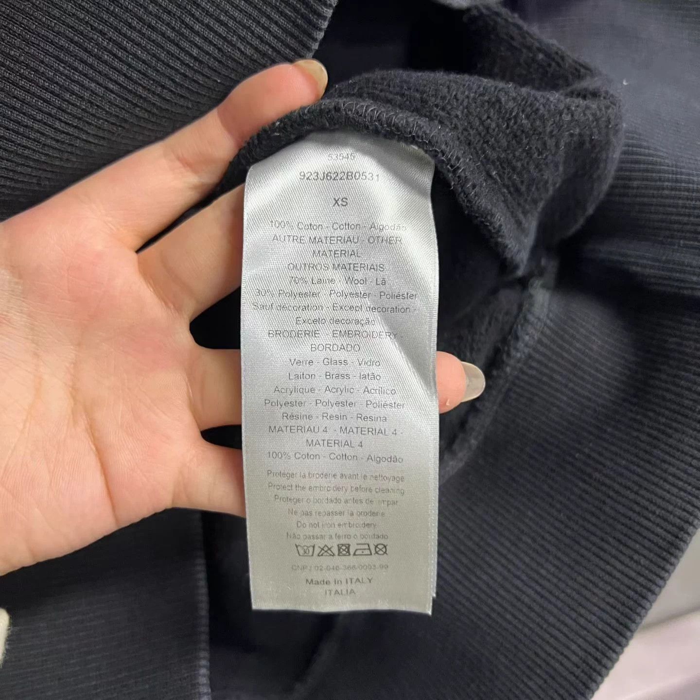 Dior Dior Black Crystal-Embellished Crewneck Long-Sleeve XS Size XS / US 0-2 / IT 36-38 - 5 Thumbnail