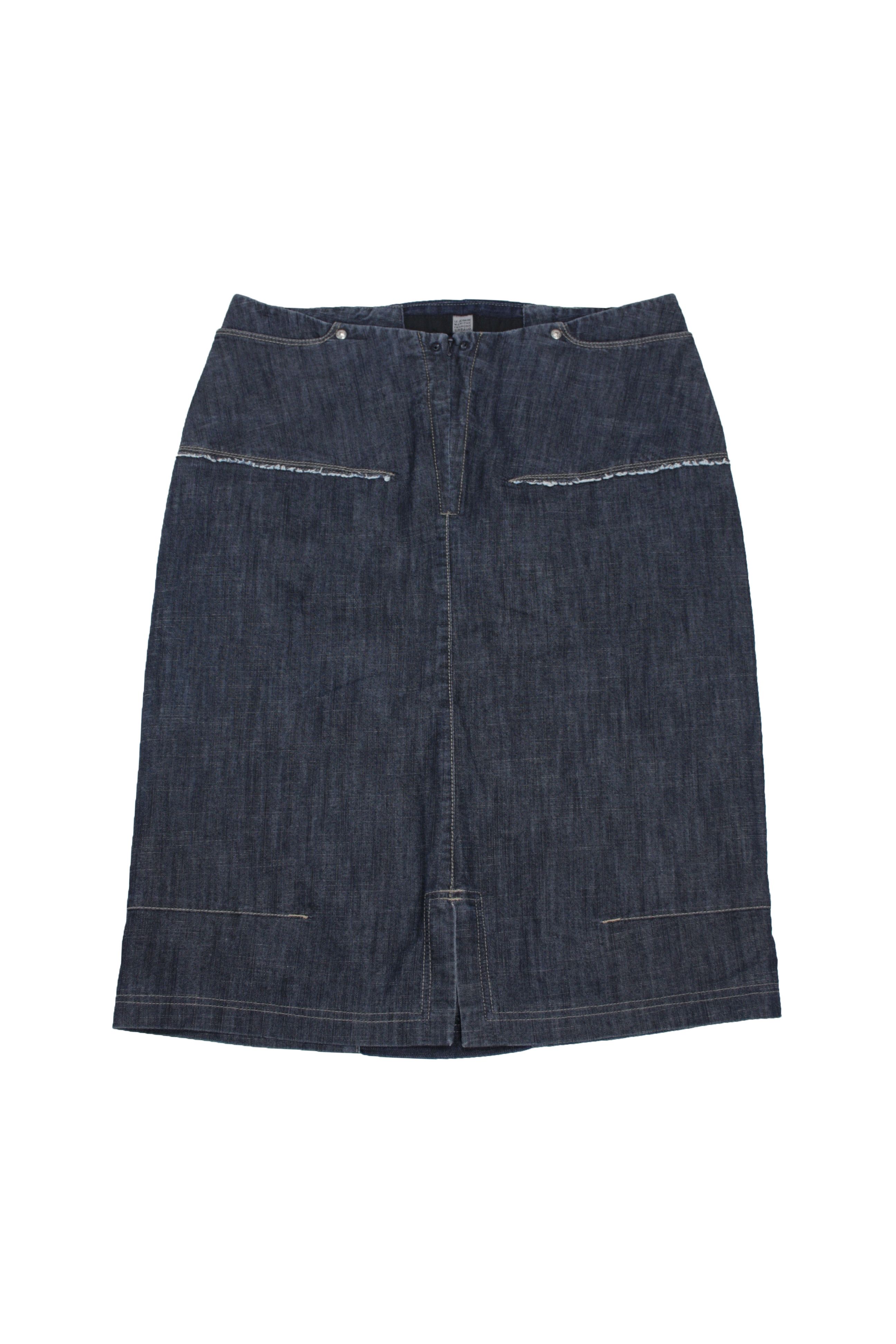 Marithe + Francois Girbaud × Vintage M+FG 2000s Vintage Denim Straight Midi Skirt Y2K Size 31" - 1 Thumbnail