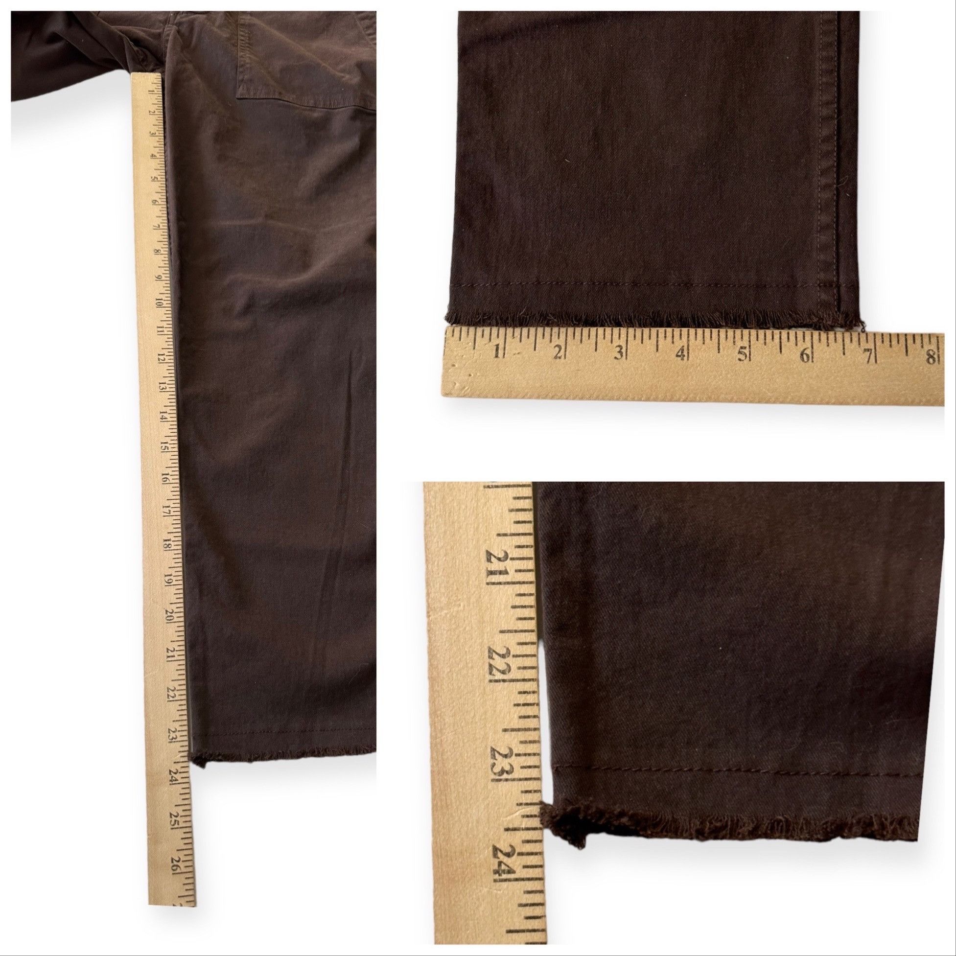 Nili Lotan Nili Lotan Jenna Cropped Raw-Edge Pants, Size 6, Brown Espre Size 28" / US 6 / IT 42 - 13 Thumbnail