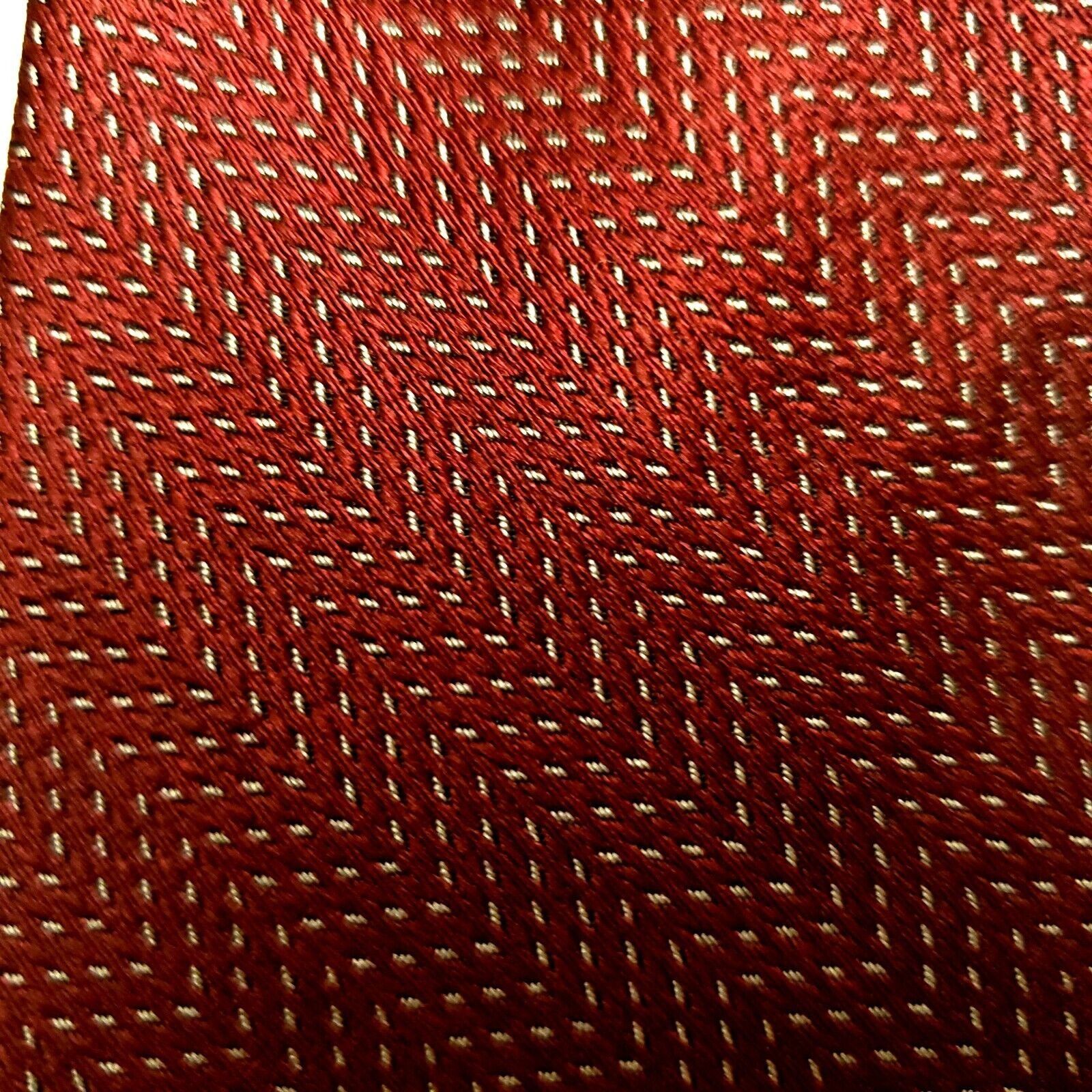 Jhane Barnes Jhane Barnes Silk Tie Red Woven Geometric Skinny Size ONE SIZE - 2 Thumbnail