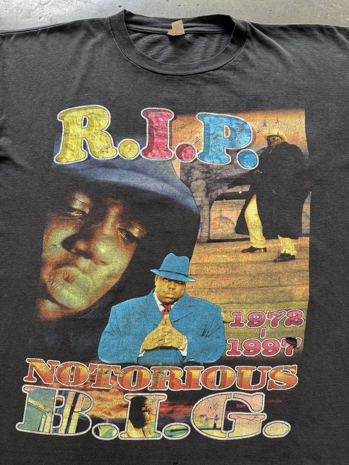 Vintage ‘90s Notorious BIG Biggie Rap Tee Shirt Memorial Nas Wu Tang Size US XL / EU 56 / 4 - 3 Thumbnail