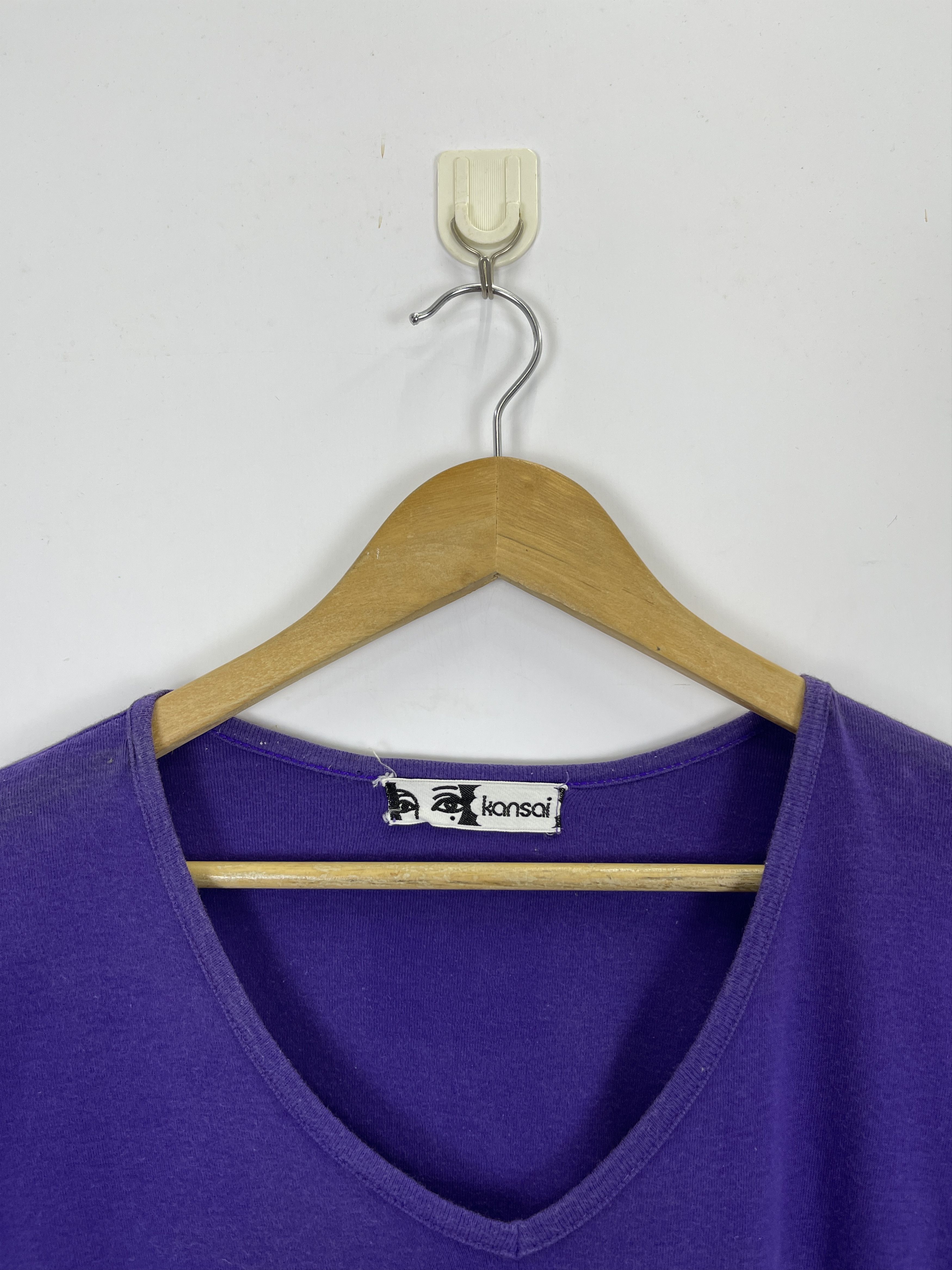 Kansai Yamamoto × Vintage Vintage Kansai Yamamoto V-Neck Plain Tshirt TA0439 Size US M / EU 48-50 / 2 - 6 Thumbnail
