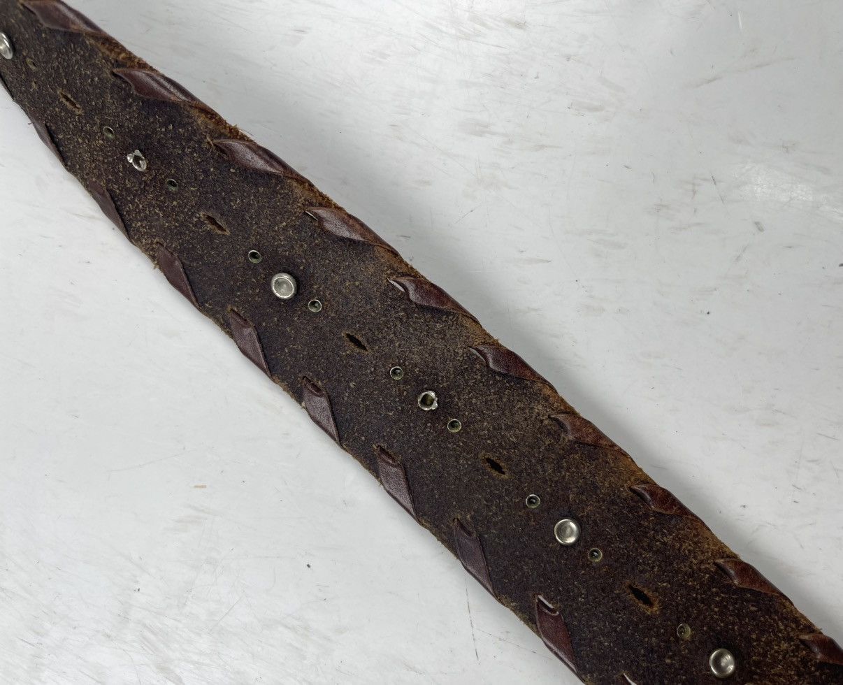 Japanese Brand big buckle studded leather belt tc33 Size 36 - 7 Thumbnail