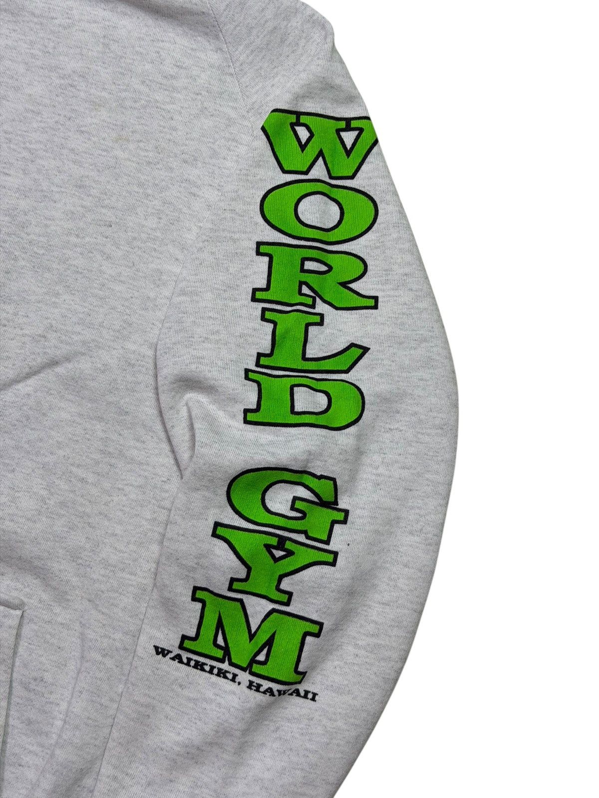 Vintage *RARE* VINTAGE 90s WORLD GYM HAWAII HOODIE BODYBUILDING Size US L / EU 52-54 / 3 - 10 Thumbnail