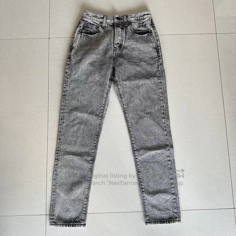 Saint Laurent Paris Saint Laurent Paris Grey embroidered denim jeans Size 25" / US 0 / IT 36 - 1 Thumbnail