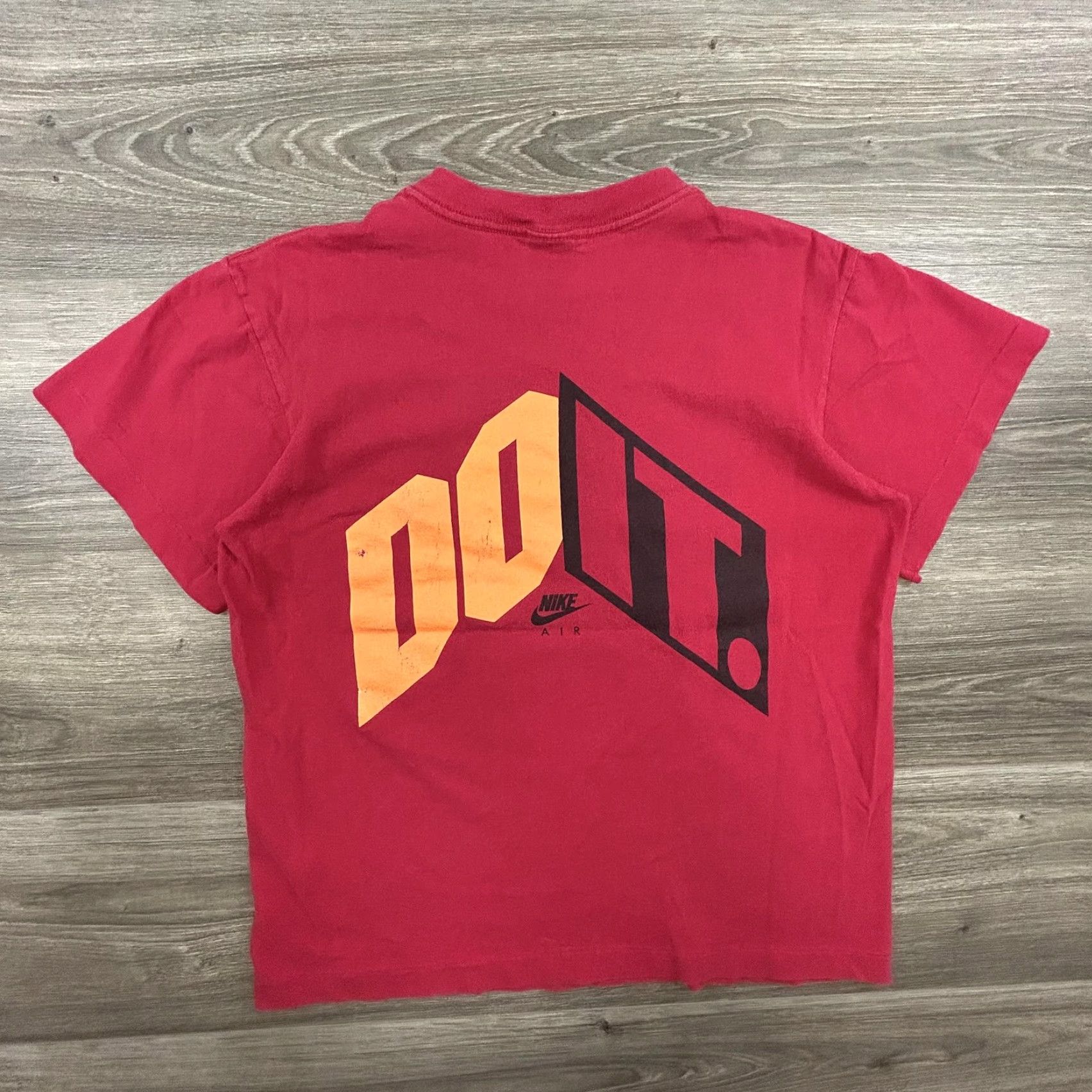 Nike VINTAGE Nike Shirt Mens S Red 80s 90s Just Do It Graphic Print Short Sleeve Crew Neck Cotton Blend USA Mens Size US S / EU 44-46 / 1 - 2 Thumbnail