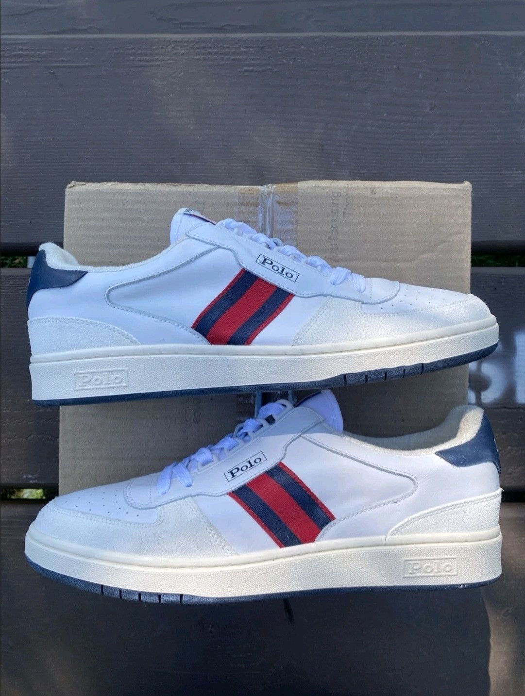 Ralph Lauren Ralph Lauren Polo Court Sneaker White Navy Red Retro 003 Size US 11 / EU 44 - 4 Thumbnail