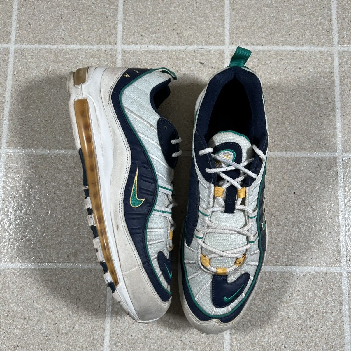 Nike Nike Air Max 98 Mighty Ducks White Navy Neptune Green Sz 12 Size US 12 / EU 45 - 2 Thumbnail