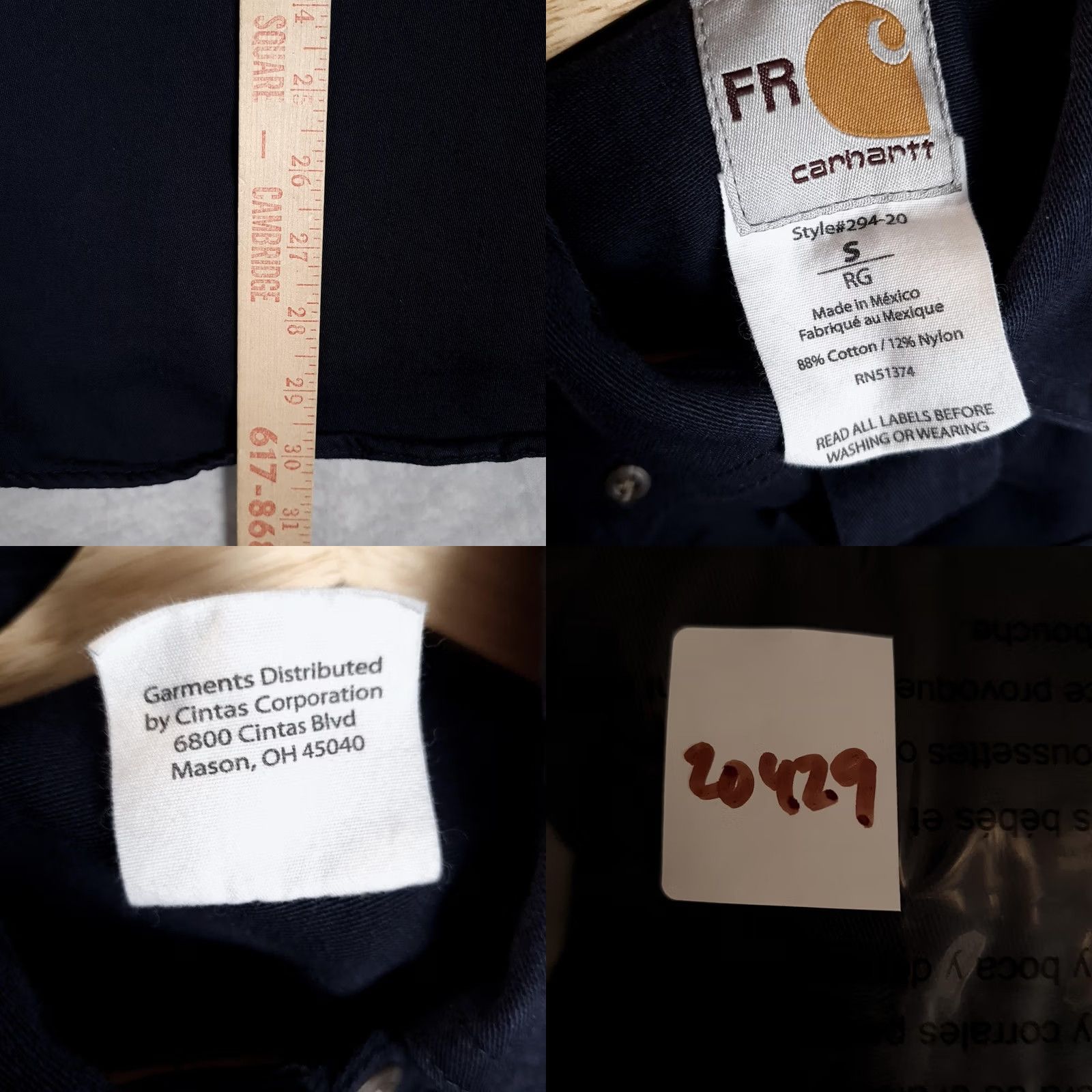 Carhartt VINTAGE Carhartt FR Shirt Mens S Navy Flame Resistant Button Up Workwear NFPA 2112 Size US S / EU 44-46 / 1 - 10 Thumbnail