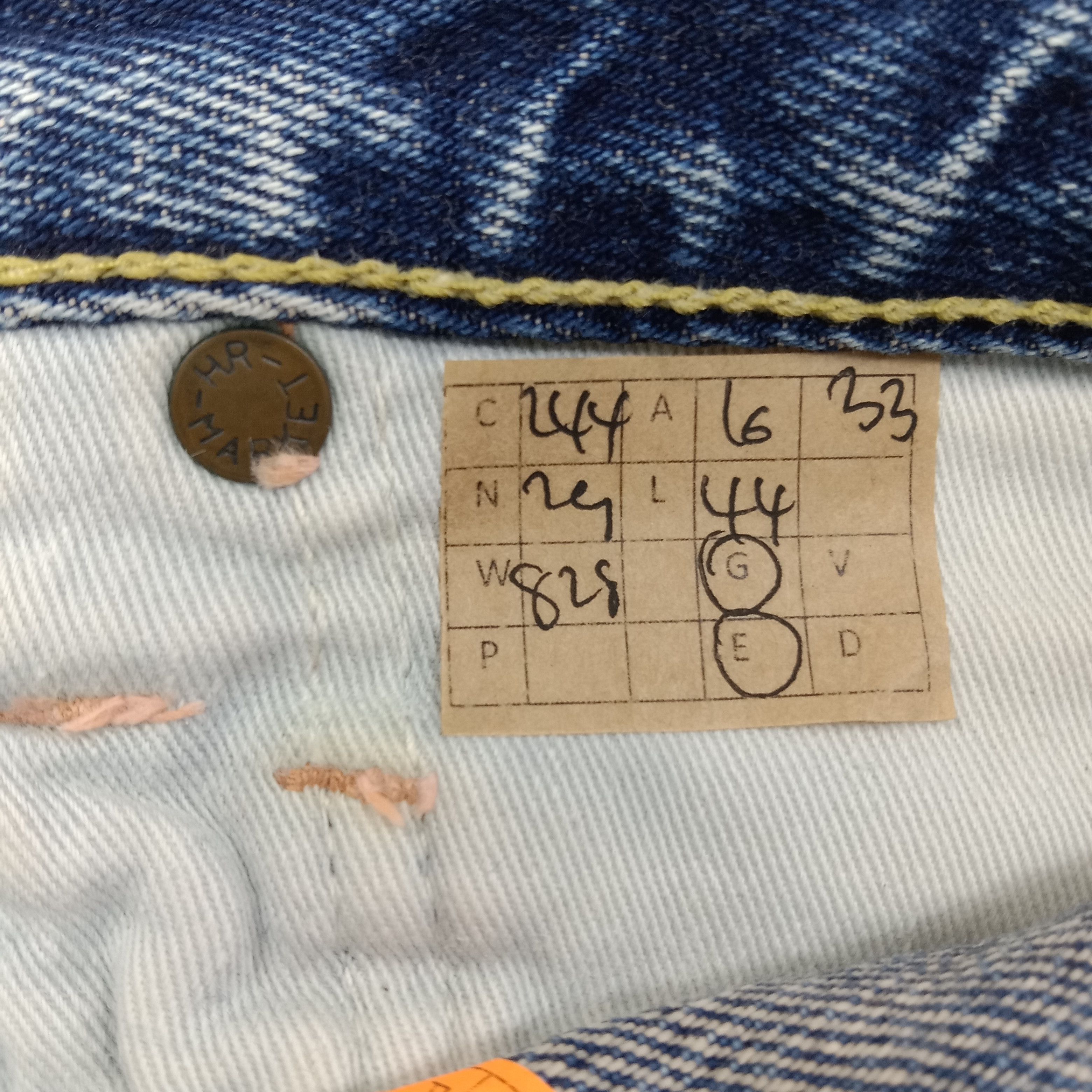 HOLLYWOOD RANCH MARKET H.Ranch.M Distressed Style Selvedge Denim Jeans C244N29 Size US 32 / EU 48 - 15 Thumbnail