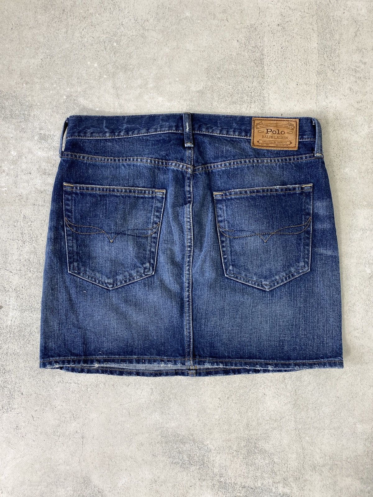 Japanese Brand × Polo Ralph Lauren × Ralph Lauren Vintage Jeans Polo Ralph Lauren distressed Denim mini skirt Size 33" - 4 Thumbnail