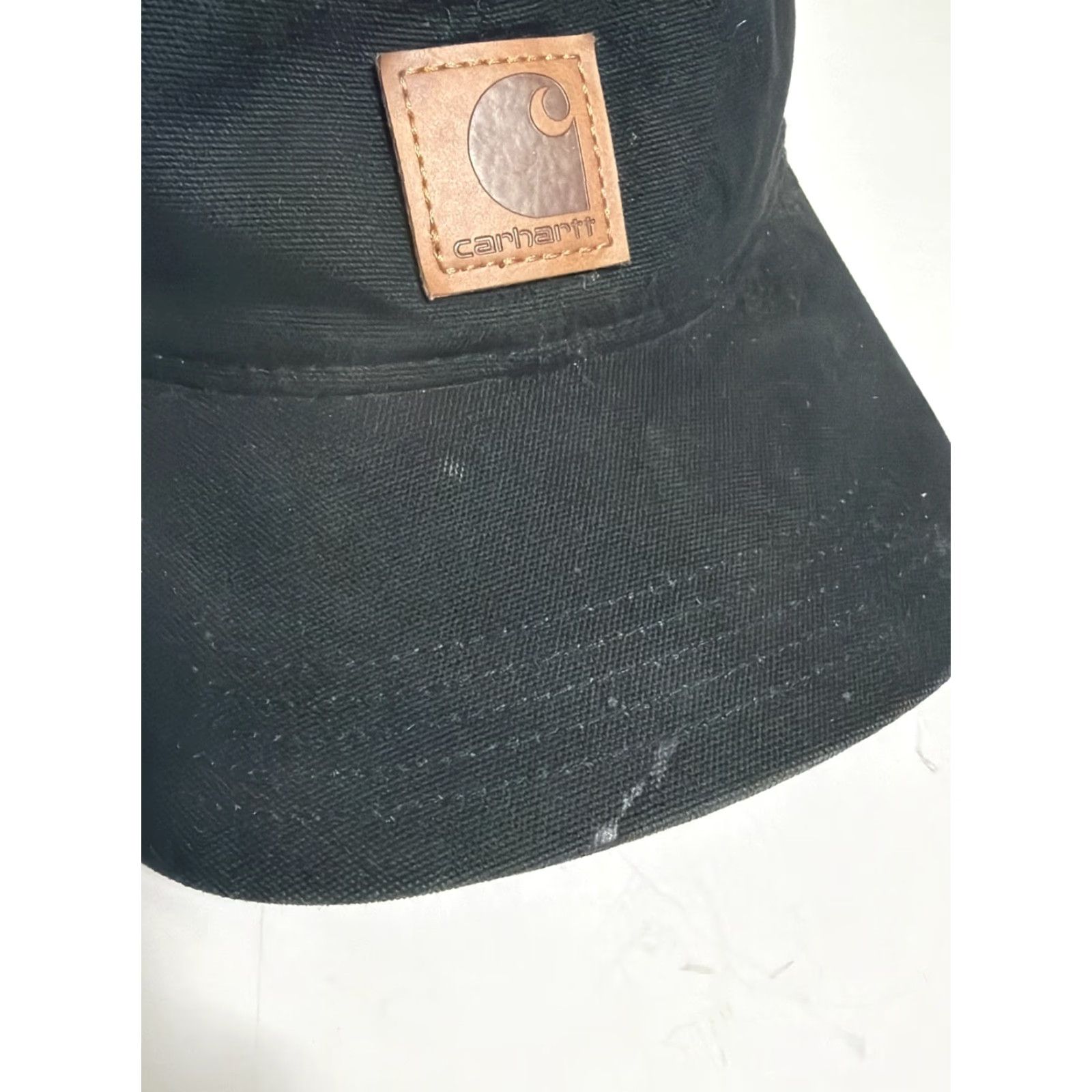 Carhartt Carhartt Hat Strapback Black Leather Patch Adjustable Hat One Size Mens Baseball Cap Size ONE SIZE - 4 Thumbnail