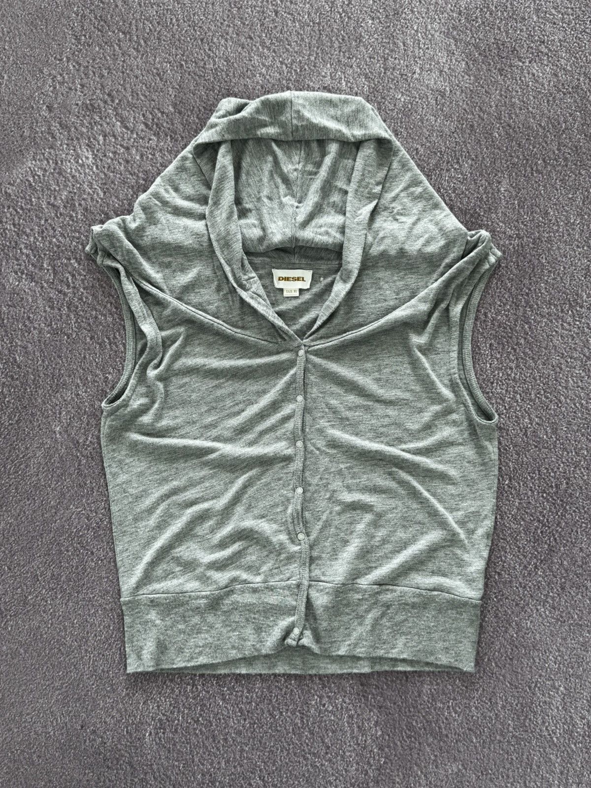 Diesel 00’s Diesel Avant Garde Sleeveless Hooded Tank Top Size XL / US 12-14 / IT 48-50 - 1 Thumbnail
