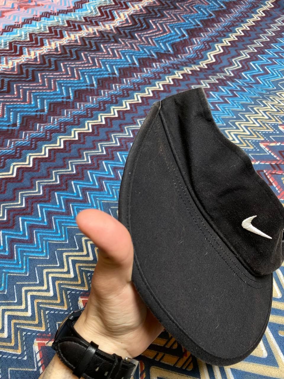 Nike Hats Nike Vintage black big logo Y2K streetwear Size ONE SIZE - 7 Thumbnail
