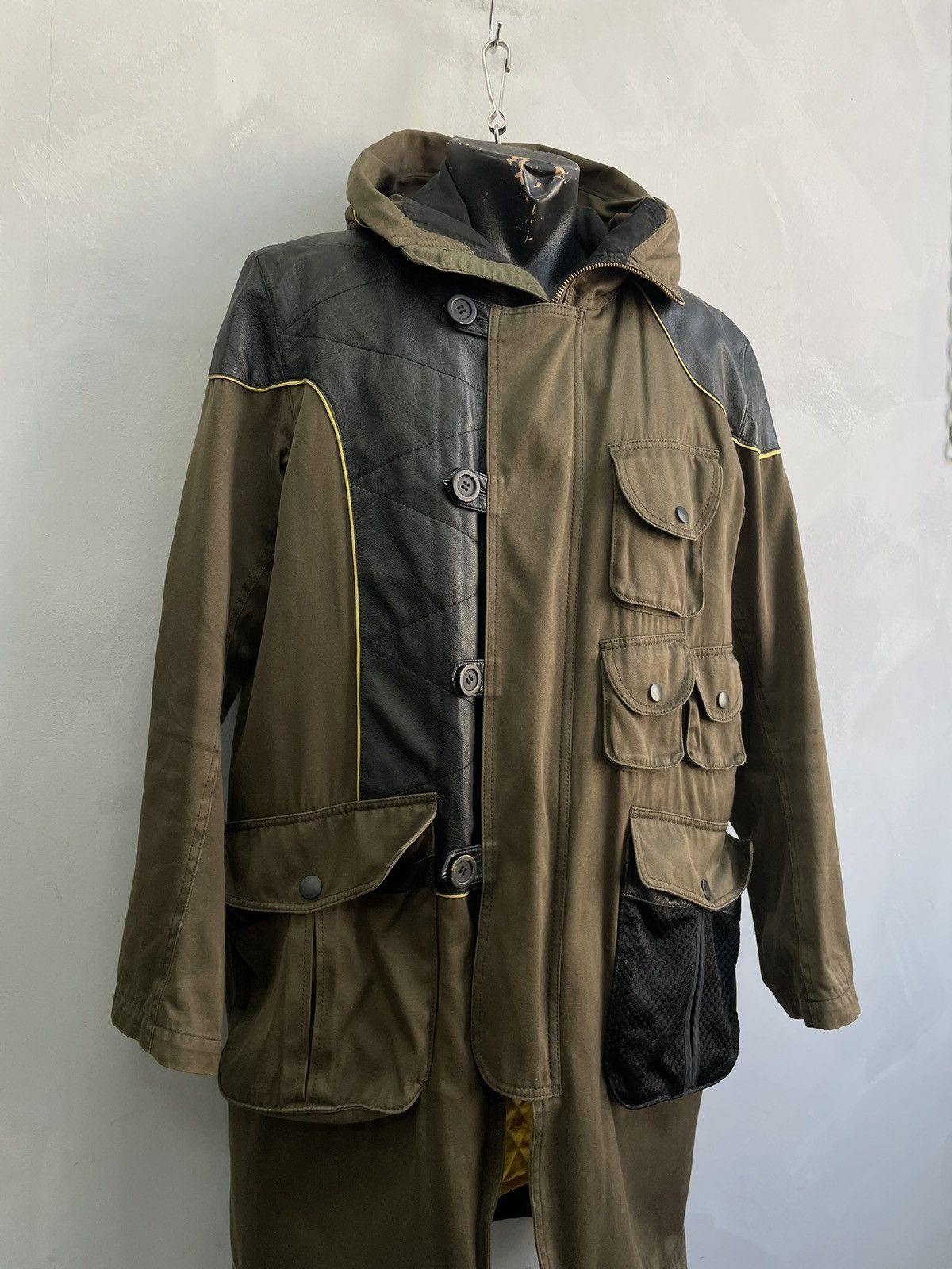 Issey Miyake Issey Miyake Green Multi-Pocket Long Coat Size M Size US M / EU 48-50 / 2 - 2 Thumbnail