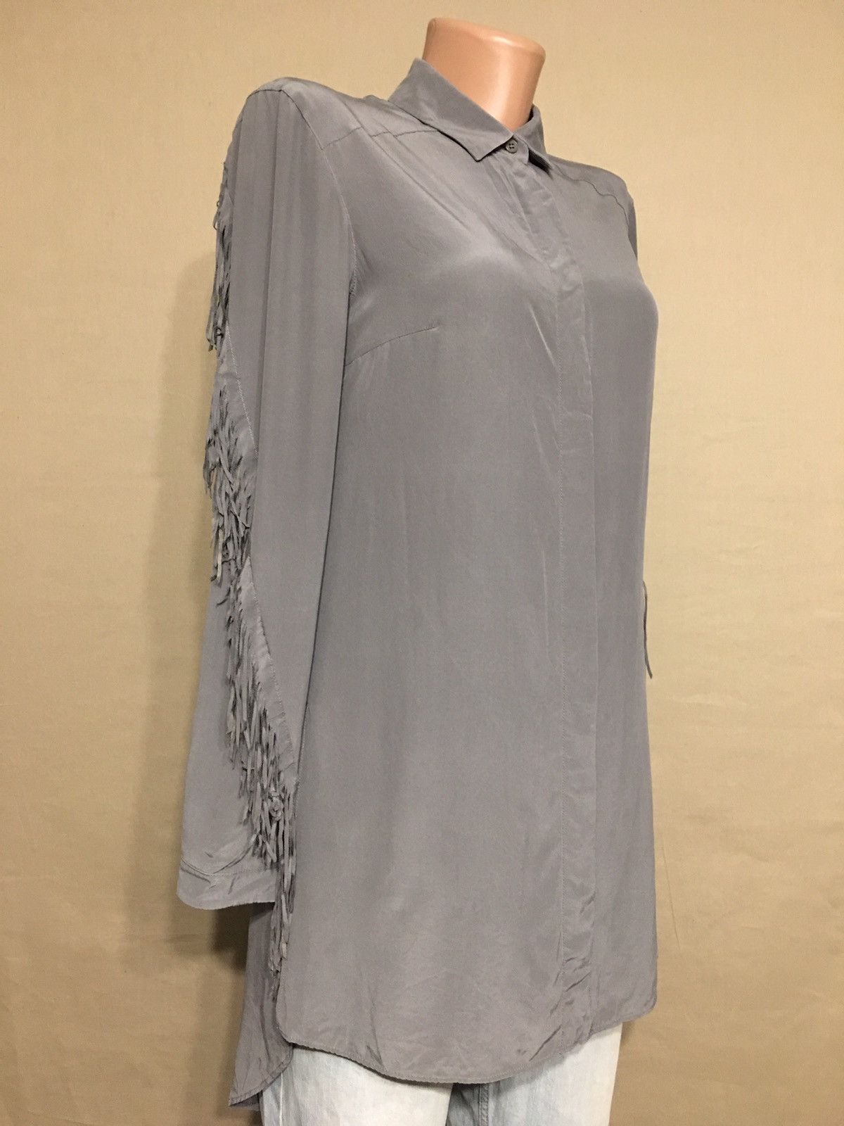Akris AKRIS Silk Tunic Blouse Fringes Sleeves EU34 US4 Size S / US 4 / IT 40 - 4 Thumbnail