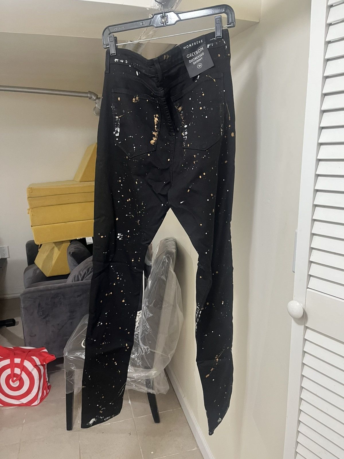 MONFRERE Monfrere Soho Di Noir Distressed Skinny Greyson Jeans Sz 36 Size US 36 / EU 52 - 10 Thumbnail