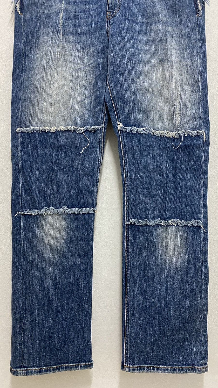 Stella McCartney Stella Mccartney Distressed Denim Patchwork Blue Jeans Pants Size US 35 - 8 Thumbnail