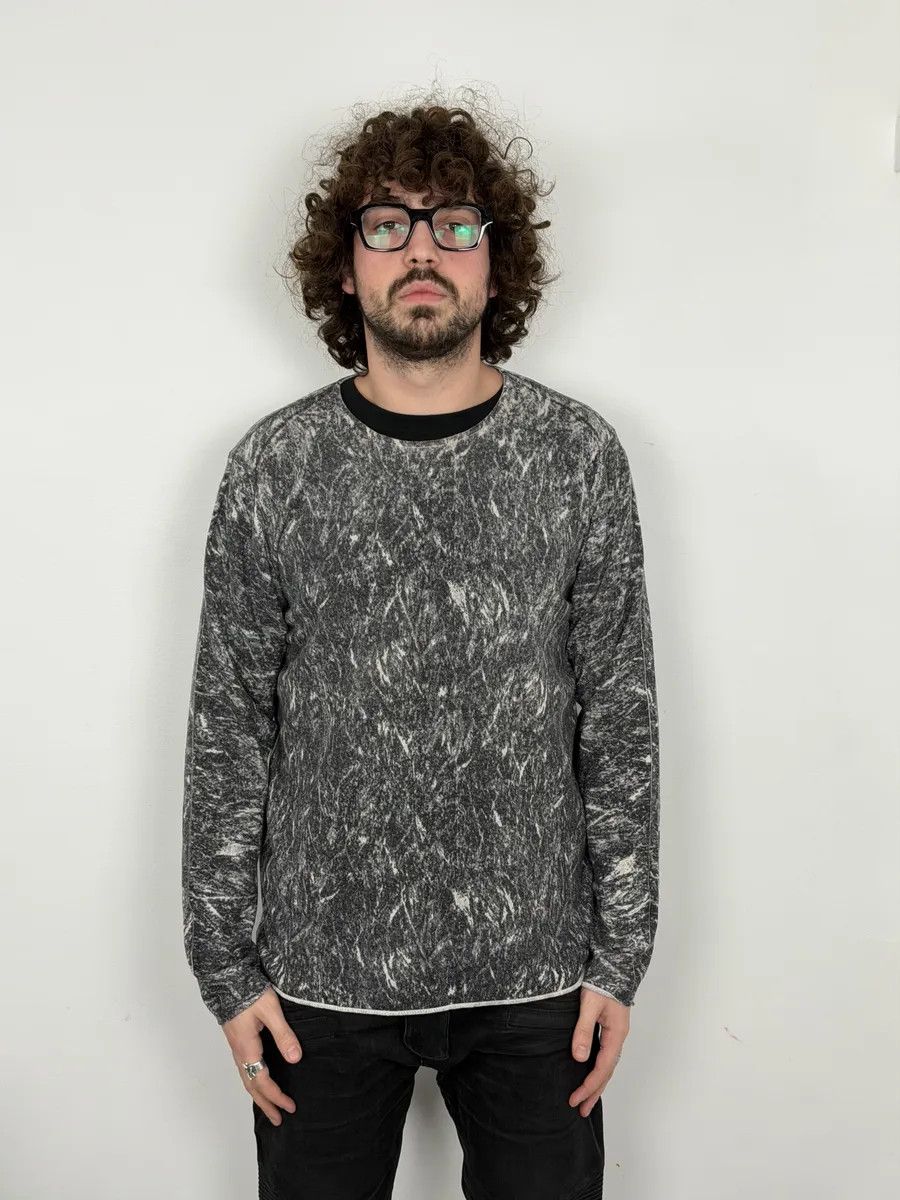Emporio Armani AW2012 Emporio Armani Grey Eroded Abstract Sweater Size US M / EU 48-50 / 2 - 3 Thumbnail