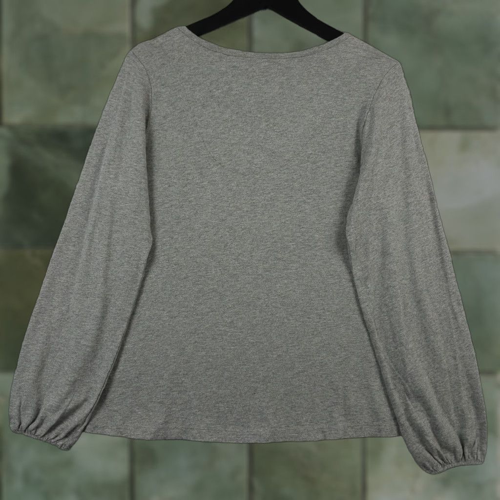 Soft Surroundings Soft Surroundings Top Womens S Heather Gray Hepburn Long Sleeve Shirt Casual NEW Size S / US 4 / IT 40 - 1 Thumbnail