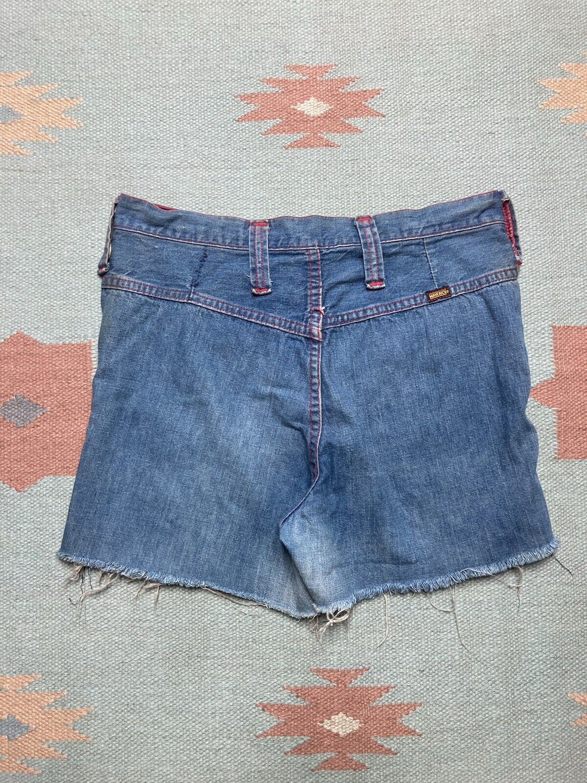 Vintage 70s cutoff jeans shorts daisy dukes maverick blue 13/14 30 Size 30" / US 8 / IT 44 - 2 Thumbnail