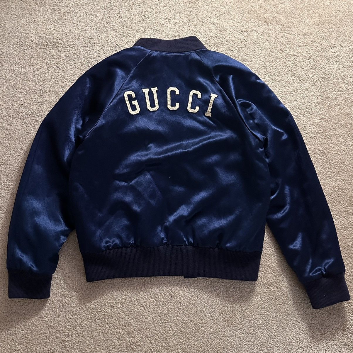 Gucci × Japanese Brand GUCCI New York Yankees Silk Bomber Size US S / EU 44-46 / 1 - 2 Thumbnail