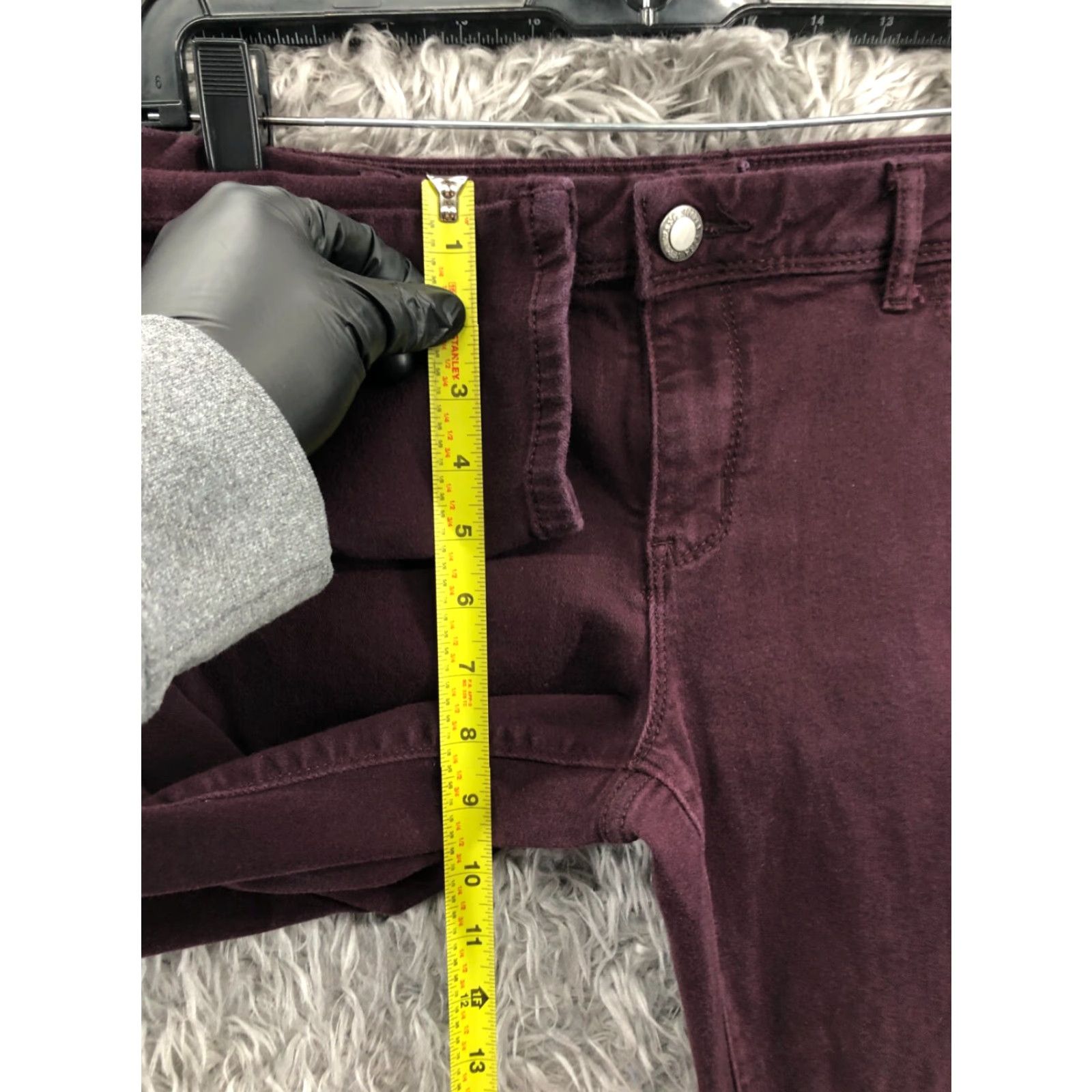 Vintage Simply Vera Vera Wang Skinny Ankle Pants Womens Size 6 Plum Maroon Size 28" / US 6 / IT 42 - 4 Thumbnail