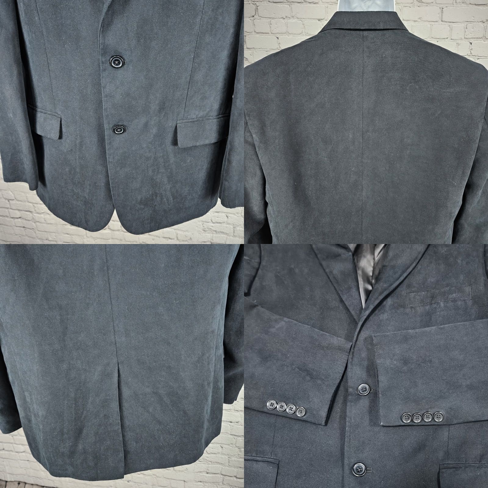 Tasso Elba Tasso Elba Blazer Mens 40R Black Notch Single-Vented 2 Button Polyester Sport Coat Size 40R - 8 Thumbnail