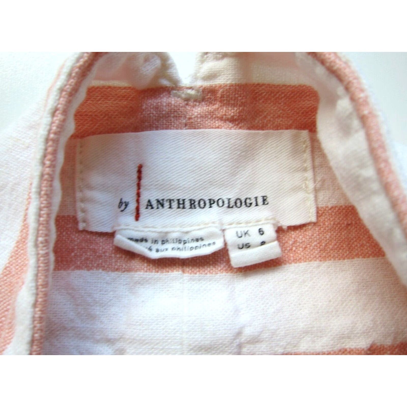 Anthropologie By Anthropologie White Pink Stripe Linen High Rise Pocket Chino Pant Women 2 Size 26" / US 2 / IT 38 - 3 Thumbnail
