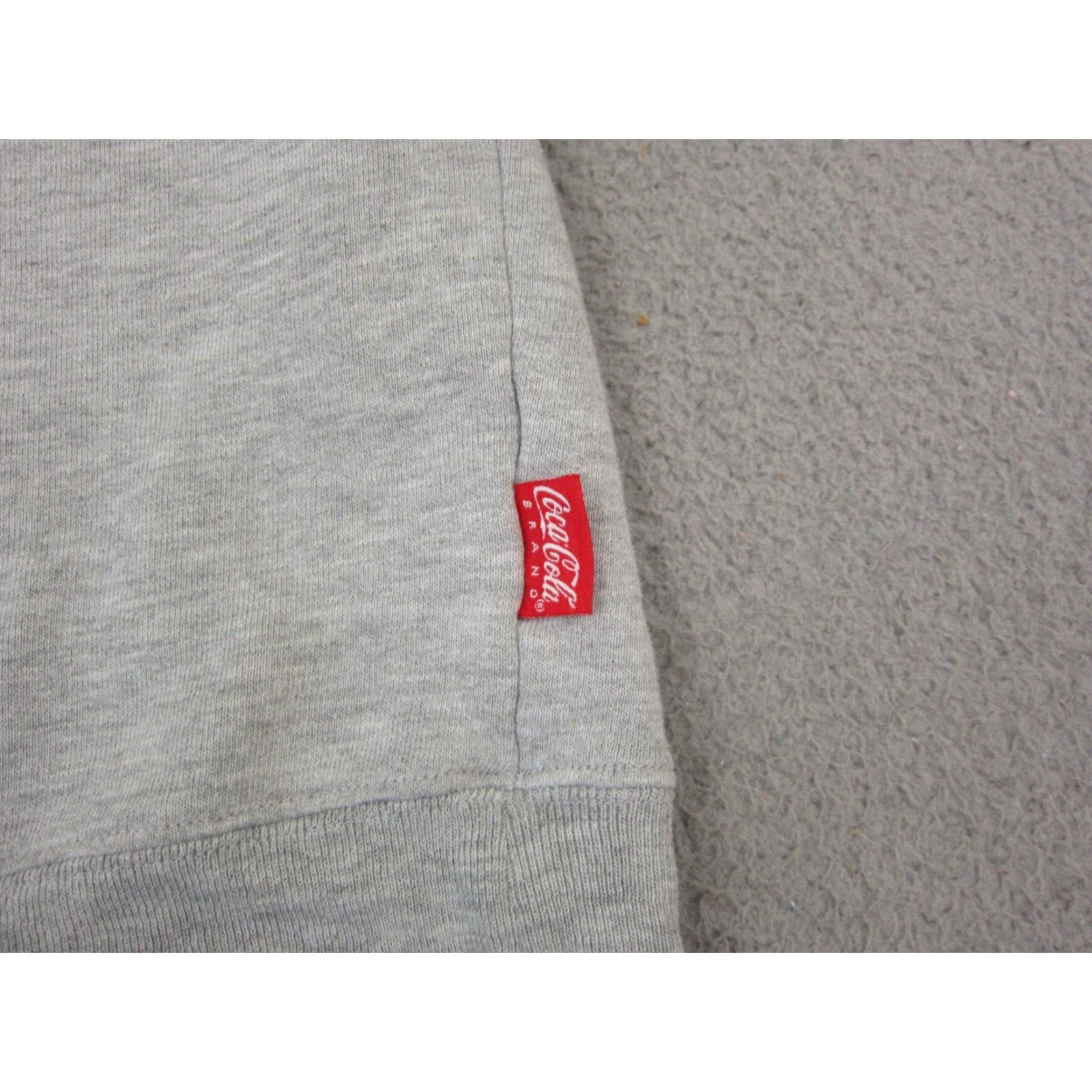 Vintage VINTAGE Coca-Cola Sweatshirt Womens L Gray Crew Neck Pullover 90s Boxy Raglan Long Sleeve Knit Fleece Slim Fit Thrifts Size L / US 10 / IT 46 - 4 Thumbnail