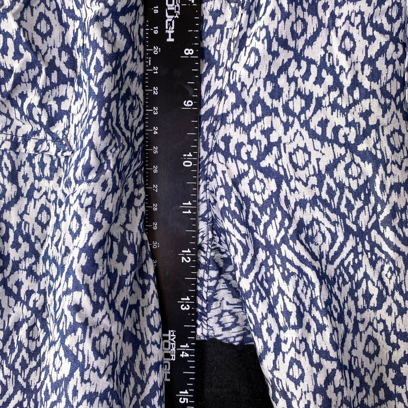 Vintage Chicos Womens Pants Blue White Geometric Light Weight Cropped 2 (L) Size 24" / US 00 / IT 34 - 7 Thumbnail
