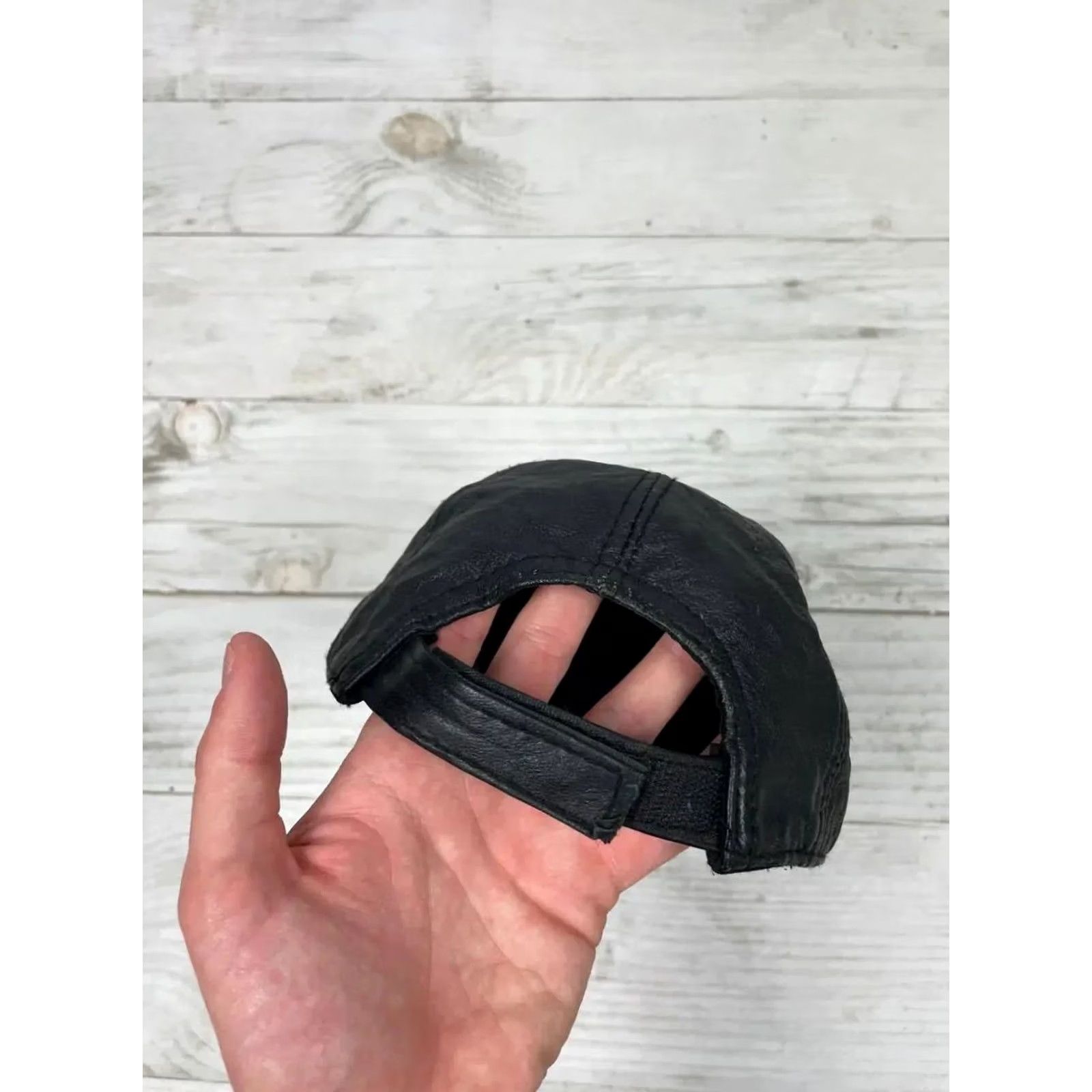 BMW VINTAGE BMW Cap Hat Leather Big logo 90s Racing Nascar One Size Black Men Size ONE SIZE - 5 Thumbnail